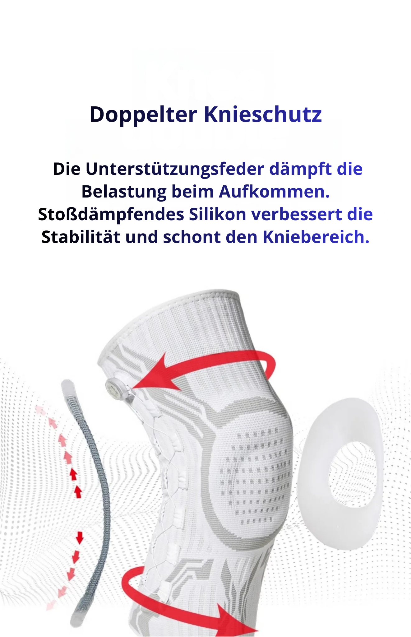 Sport Kniebandage mit Drehverschluss & Federstützen – Atmungsaktive Kniebandage für Basketball, Running & Fitness, Verstellbare Kompression