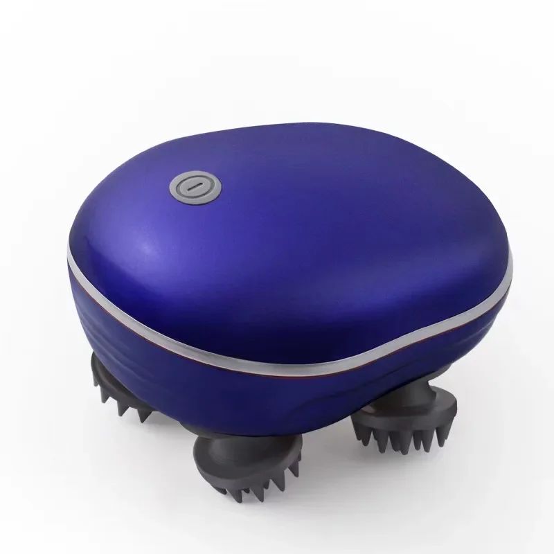 Elektrisches Kopfmassagegerät mit rotierenden Silikon Aufsätzen und Vibration zur Kopfhaut-Entspannung